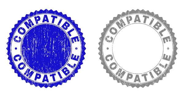 Selos de carimbo texturizados Grunge COMPATIBLE — Vetor de Stock