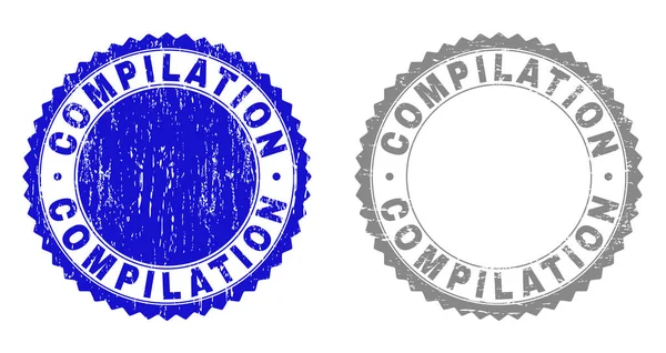 Grunge COMPILATION Sceaux de timbre rayés — Image vectorielle