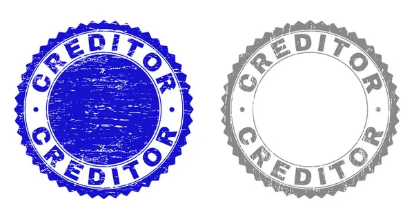 Grunge CREDITOR Textured Stamp Seals — Stock Vector