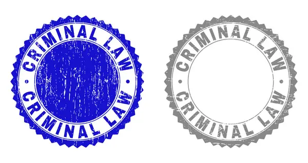 Grunge CRIMINAL LAW Textured Stamp Seals — Stock Vector