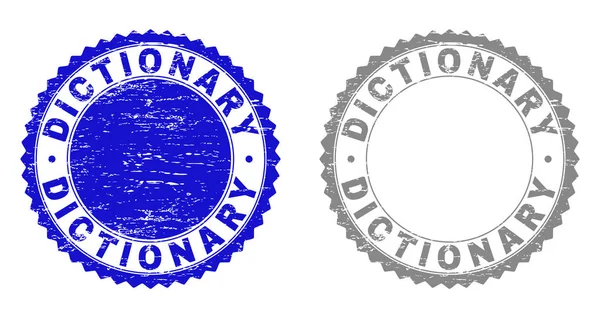 Selos Grunge DICCIONARY Scratched —  Vetores de Stock