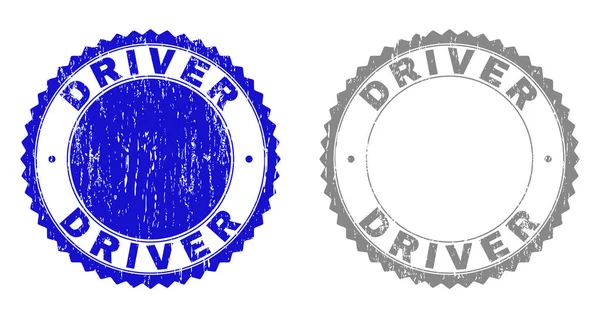 Grunge DRIVER Textured Stamps — Stock Vector