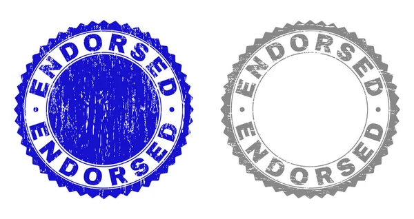 Grunge ENDORSED Scratched Stamp Seals — Stock Vector