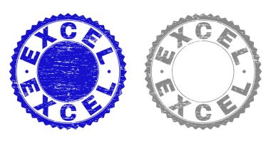 Grunge Excel damga mühürler dokulu