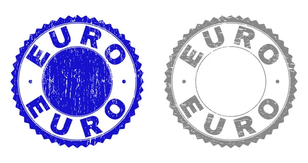 Segel Stamp Tergores Grunge EURO - Stok Vektor