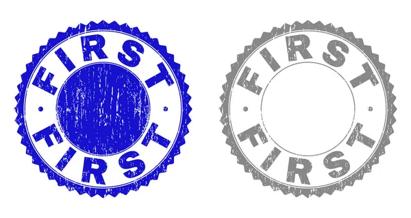 Грандж FIRST Текстуровані Штампи — стоковий вектор