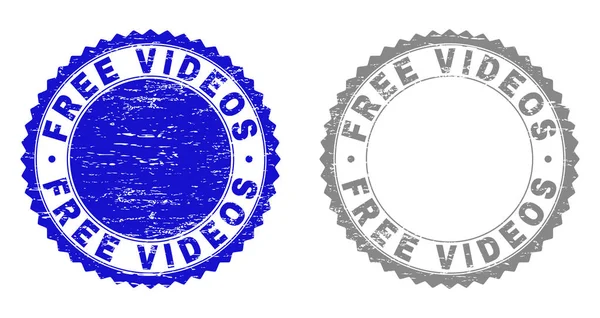 Grunge GRATUIT VIDÉOS Sceaux de timbre rayés — Image vectorielle