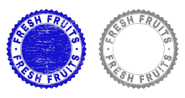 Φρέσκα φρούτα grunge γδαρμένο υδατογραφήματα — Διανυσματικό Αρχείο