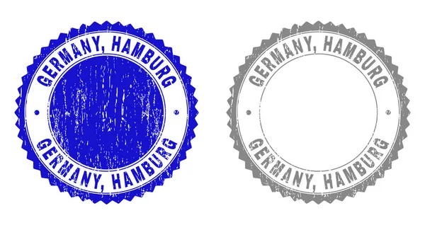 Grunge GERMANY, HAMBURG Scratched Stamps — Stock Vector