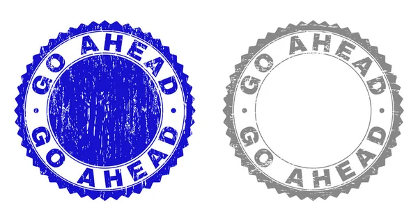 Grunge GO AHEAD Timbres rayés — Image vectorielle