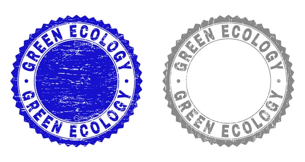 Grunge Green Ökologie texturierte Wasserzeichen — Stockvektor