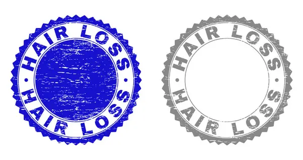Grunge håravfall repad frimärken — Stock vektor