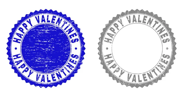 Grunge HAPPY VALENTINES Filigranes texturés — Image vectorielle