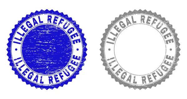 Grunge nelegální uprchlík texturou vodoznaky — Stockový vektor