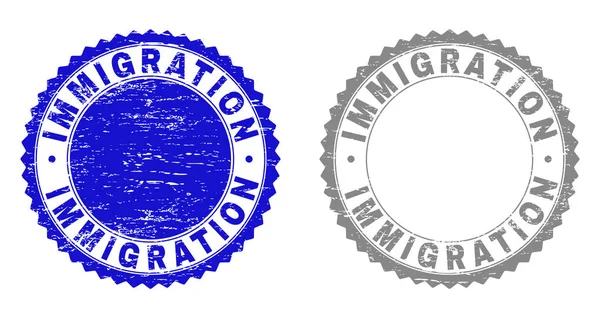 Grunge immigratie gekrast stempel zeehonden — Stockvector