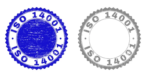 Grunge ISO 14001 Sceaux de timbre rayés — Image vectorielle