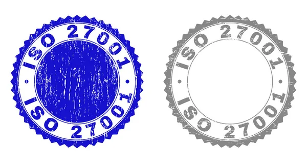 Grunge Iso 27001 gekrast stempel zeehonden — Stockvector