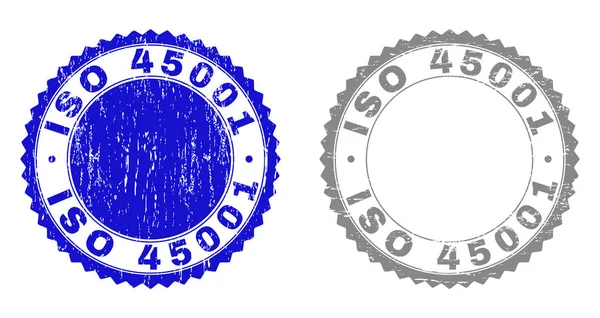 Grunge ISO 45001 Sceaux de timbre texturés — Image vectorielle