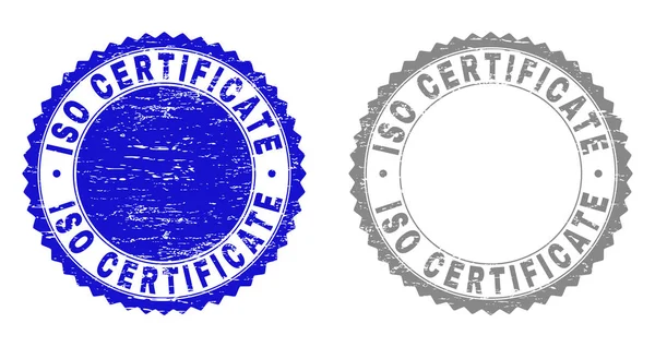 Grunge CERTIFICAT ISO Timbres rayés — Image vectorielle