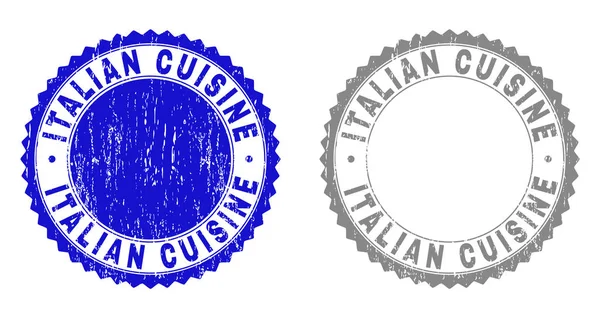 Grunge CUISINE ITALIENNE Timbres texturés — Image vectorielle
