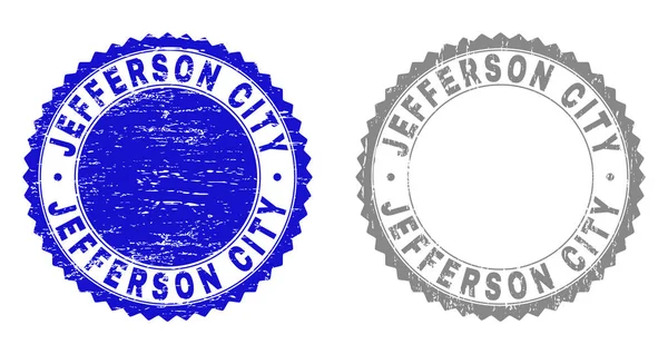 Grunge JEFFERSON CITY Sellos de sello rayado — Vector de stock