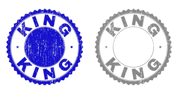 Grunge KING Textured Stamp Seals — Stock Vector