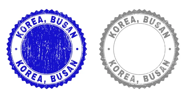 Grunge KOREA, BUSAN Textured Watermarks — Stock Vector