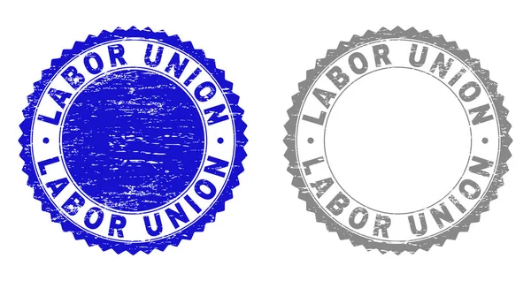 Grunge LABOR UNION Sceaux de timbre texturés — Image vectorielle