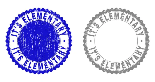 Grunge ITS ELEMENTARY Scratched Stamp Seals — Stock Vector