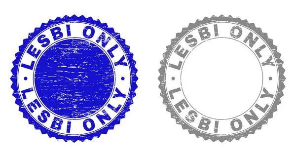 Grunge LESBI SOLO sellos de sello texturizados — Archivo Imágenes Vectoriales