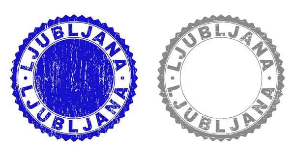 Grunge LJUBLJANA Scratched Stamps — Stock Vector