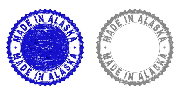 Grunge MADE IN ALASKA Selos de selos texturizados — Vetor de Stock