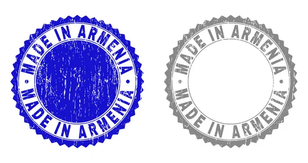 Grunge MADE IN ARMENIA Selos texturizados — Vetor de Stock