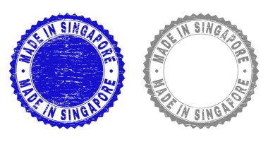 Singapur'da yapılan grunge damga mühürler çizik