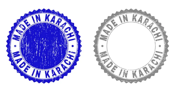 Grunge MADE IN KARACHI Carimbos texturizados — Vetor de Stock