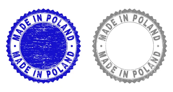 Grunge Made Poland Selos Selos Isolados Sobre Fundo Branco Selos —  Vetores de Stock