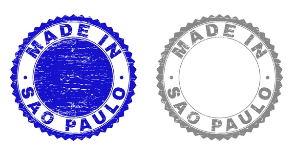 Grunge MADE IN SAO PAULO francobolli graffiati — Vettoriale Stock
