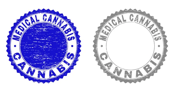 Grunge CANNABIS MÉDICAL Timbres rayés — Image vectorielle