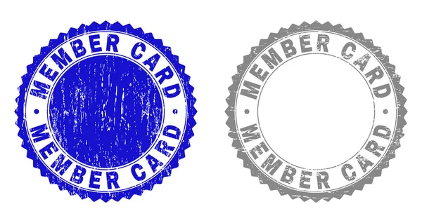 Grunge MEMBER CARD Textured Watermarks — Stock Vector