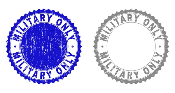 Grunge MILITARY ONLY Scratched Stamps — Stock Vector