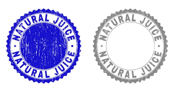 JUGO NATURAL Grunge Sellos de sello texturizados — Vector de stock