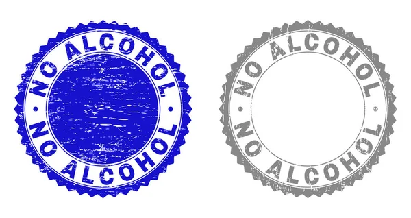 Grunge AUCUN ALCOOL Sceaux de timbre rayés — Image vectorielle