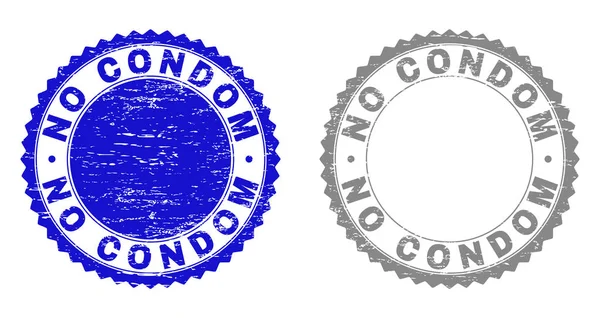 Grunge Condom Filigranes Isolés Sur Fond Blanc Scellés Rosette Texture — Image vectorielle