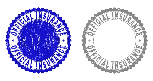 Grunge OFFICIAL INSURANCE Scratched Stamps — Stock Vector