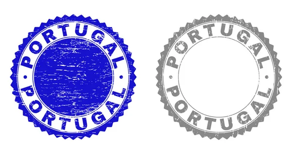 Грандж PORTUGAL Текстуровані штампи — стоковий вектор