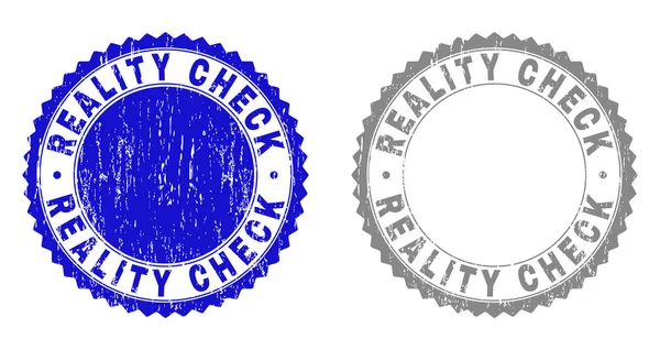 Grunge REALITY CHECK Scratched Stamps - Stok Vektor