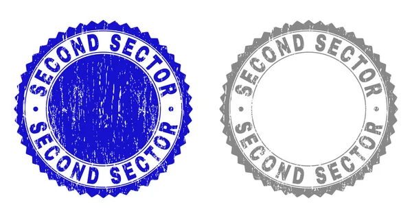 Grunge-Briefmarken des zweiten Sektors — Stockvektor