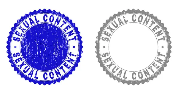 Grunge SEXUAL CONTENT Текстуровані штампи — стоковий вектор