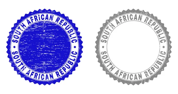 グランジ南アフリカ共和国切手シールに傷 — ストックベクタ