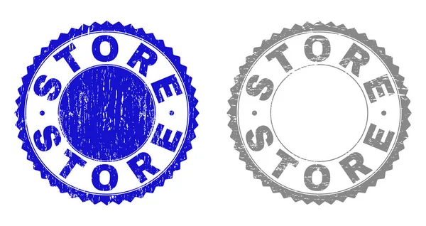 Grunge STORE Scratched Stamp Seals — Stock Vector